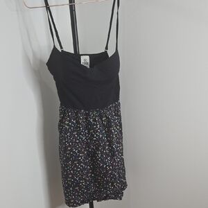 Black Floral Spaghetti Strap Dress